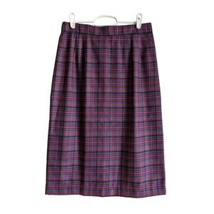 VINTAGE SAG HARBOR Purple Plaid Mid-length Skirt Size 10